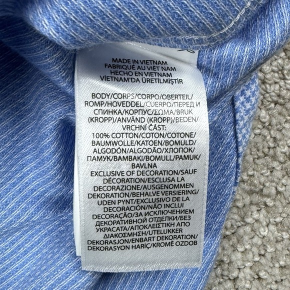 Polo Ralph Lauren Men's Medium Blue Houndstooth Flannel Long Sleeve Button Up - Picture 5 of 5